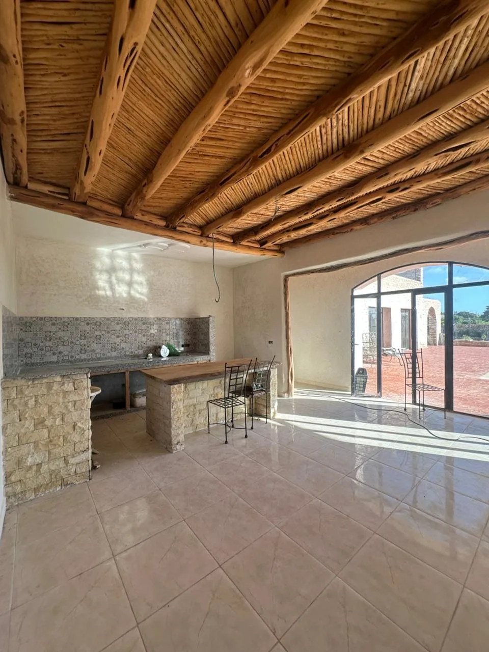 Dining room with natural light and garden view