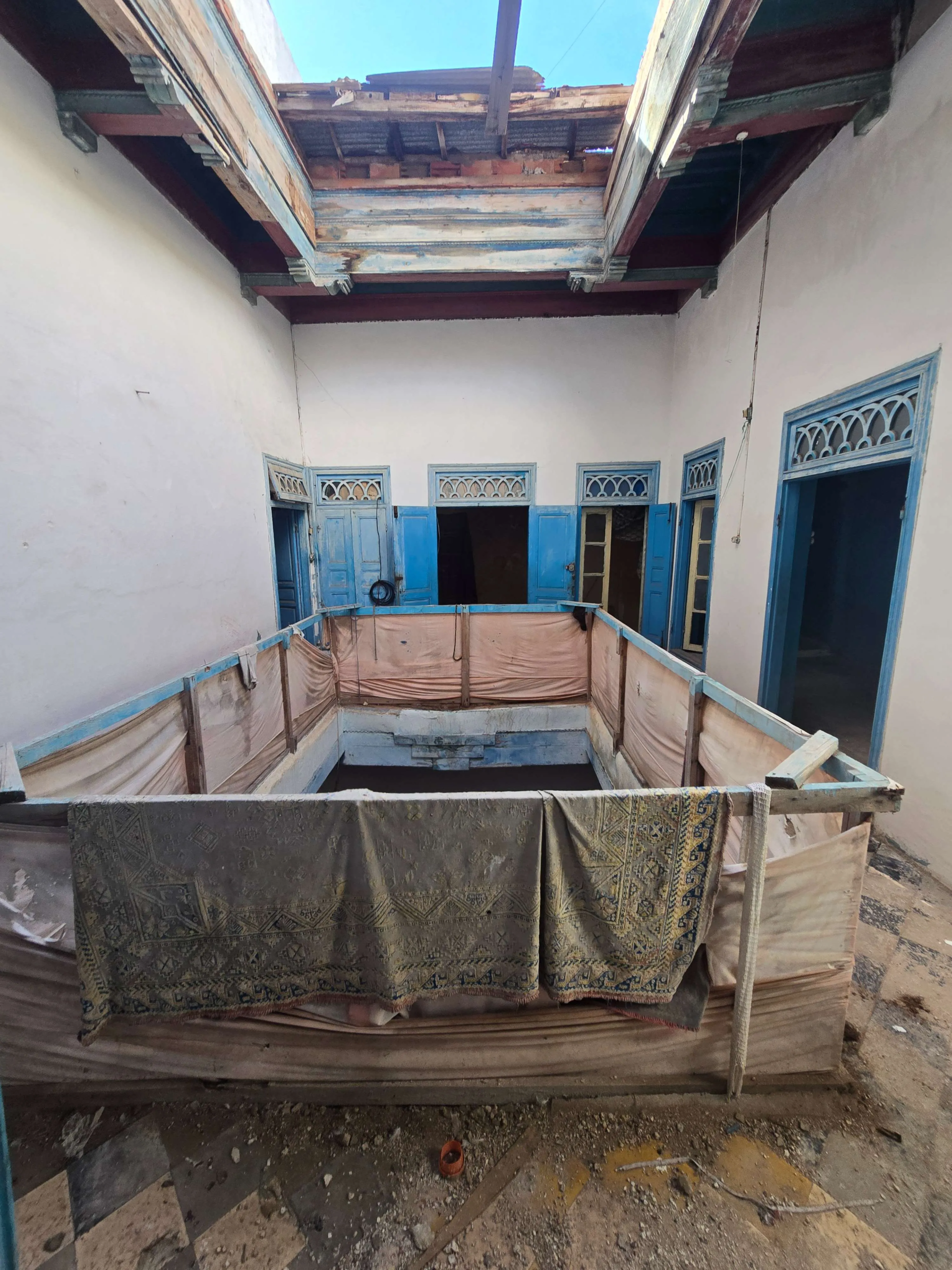 Living areas around courtyard in Essaouira riad