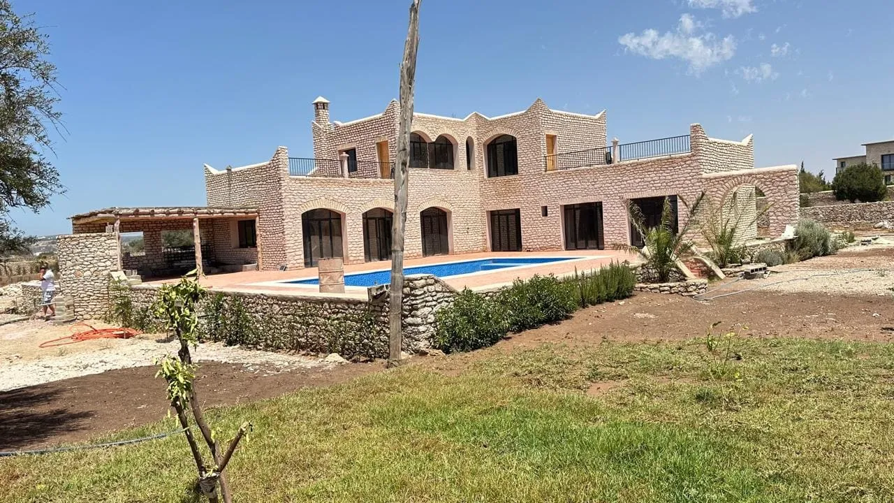 Outdoor seating on villa terrace