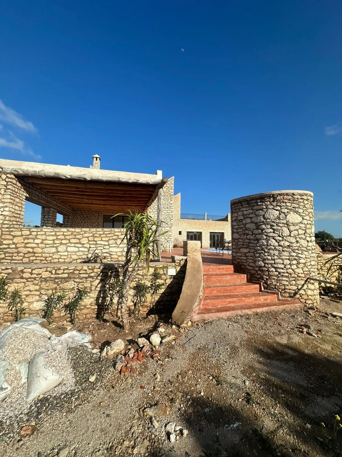 Terrace overlooking lush landscape
