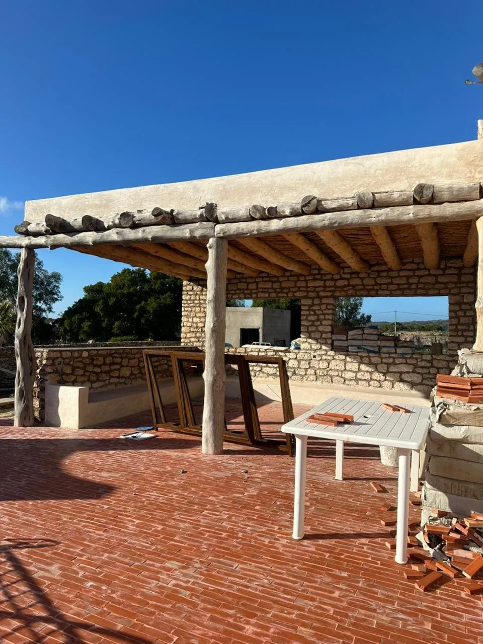 Villa entrance with natural setting