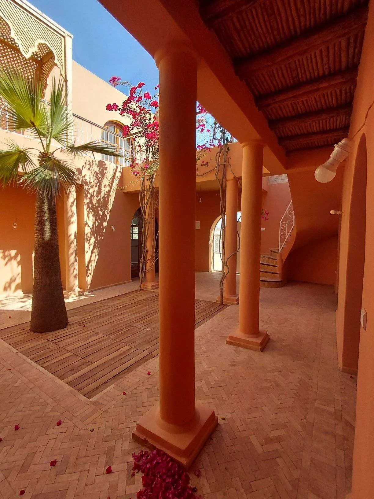 Villa exterior showing pool and terrace