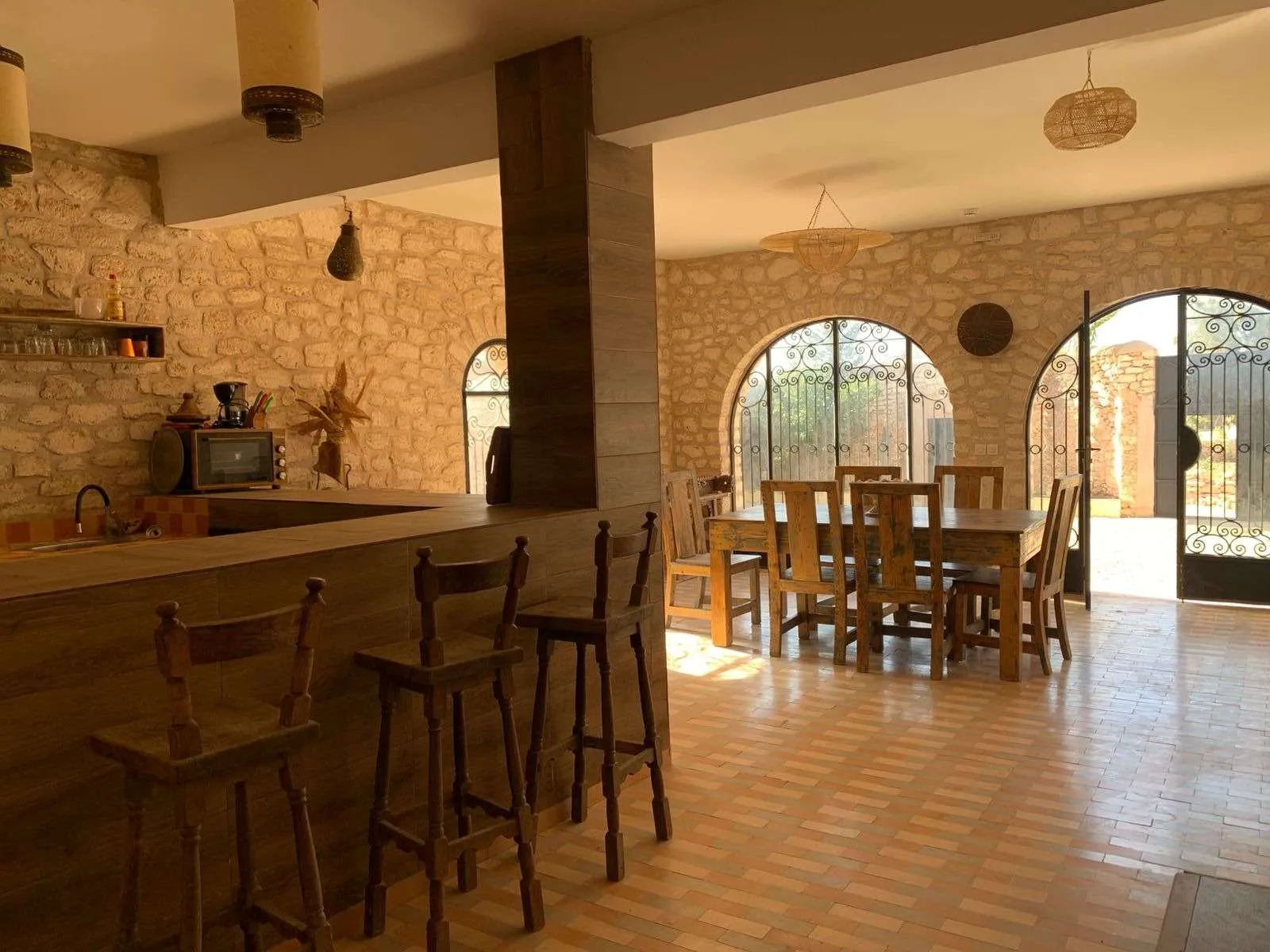 Exterior view showing multiple levels of the villa