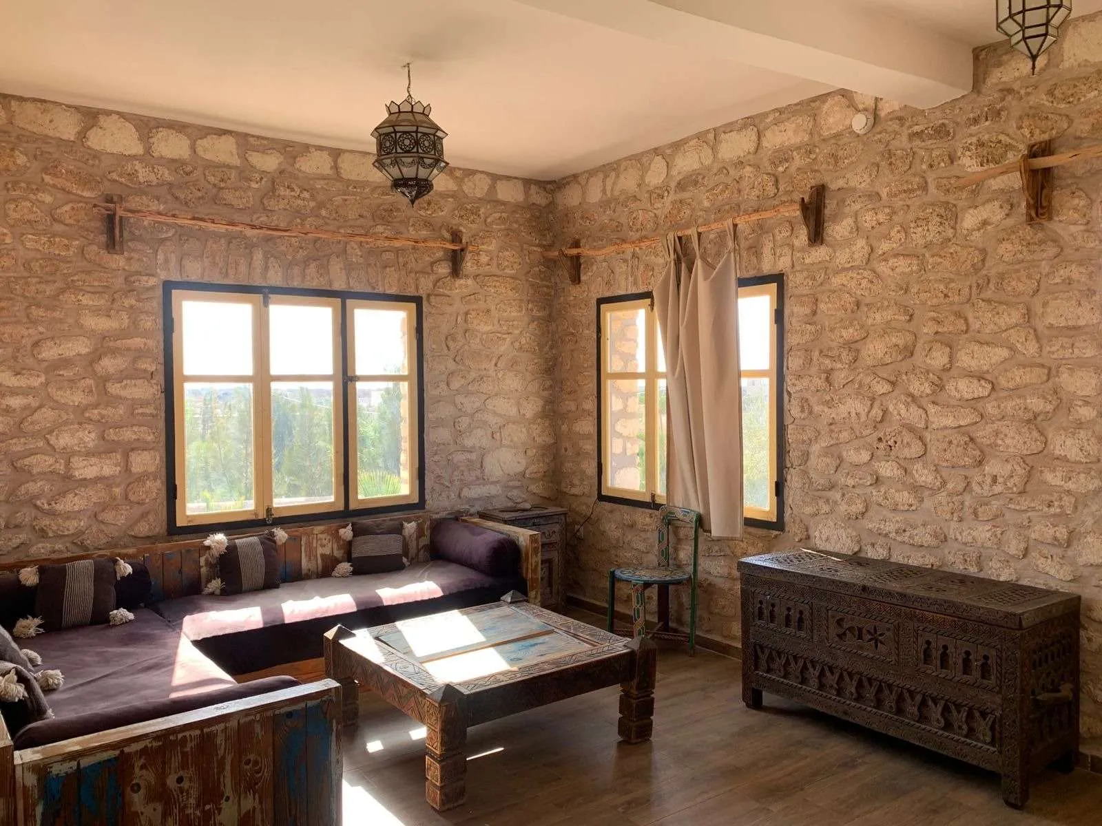 Staircase connecting the different levels of the villa