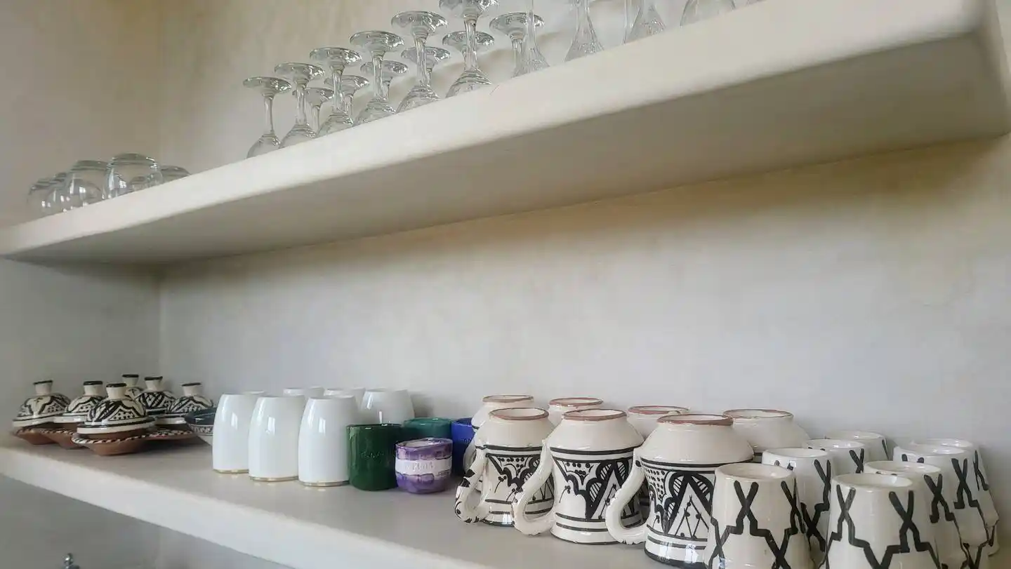 Sunny pool terrace in Ghazoua holiday villa