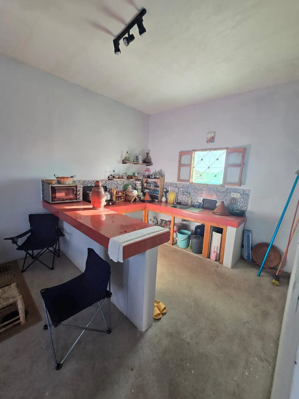 Private swimming pool surrounded by garden space