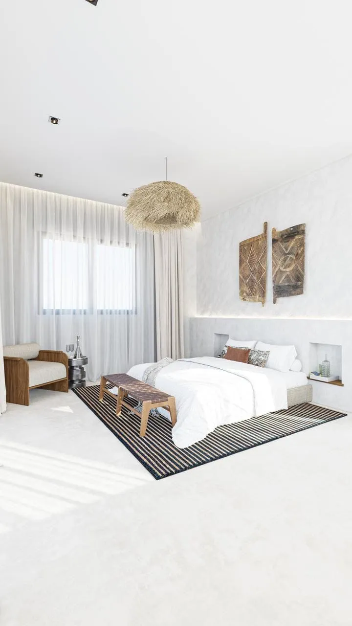 Open-plan kitchen in modern villa project