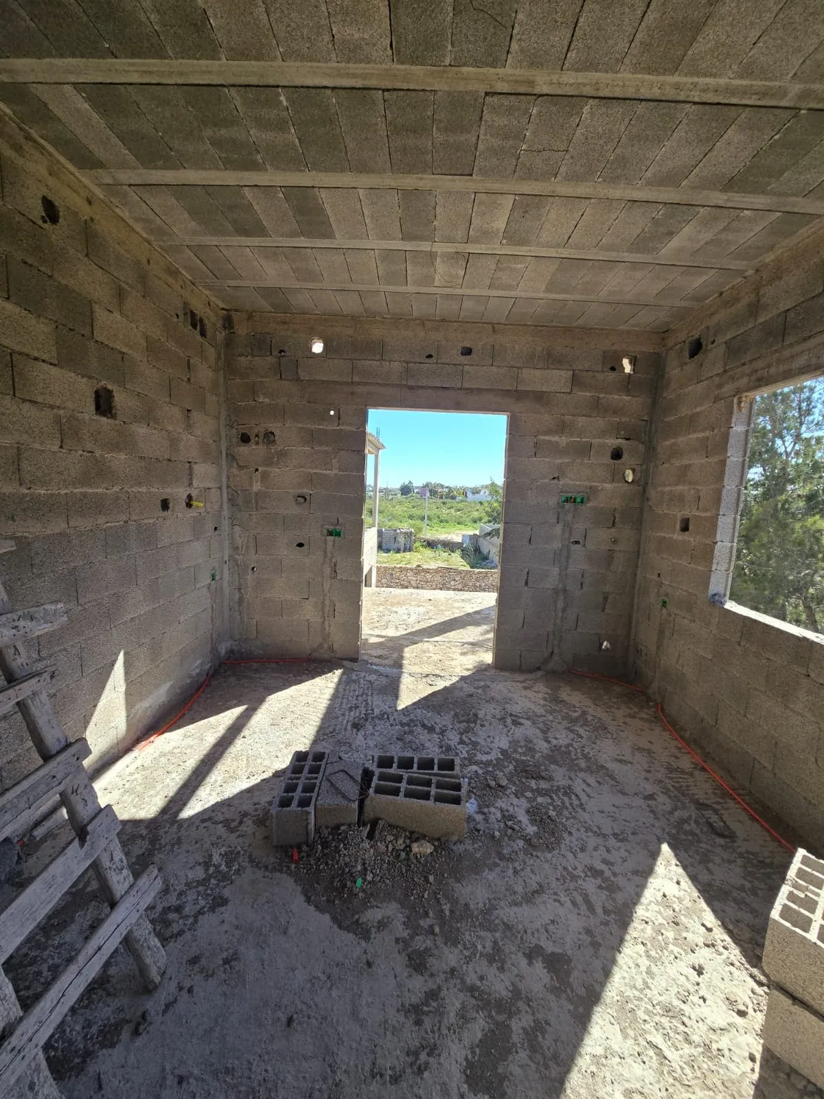 Bedroom space under construction in Ghazoua villa project