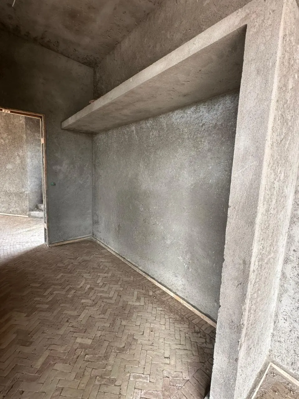 Exterior architecture of modern villa with large windows in Ghazoua