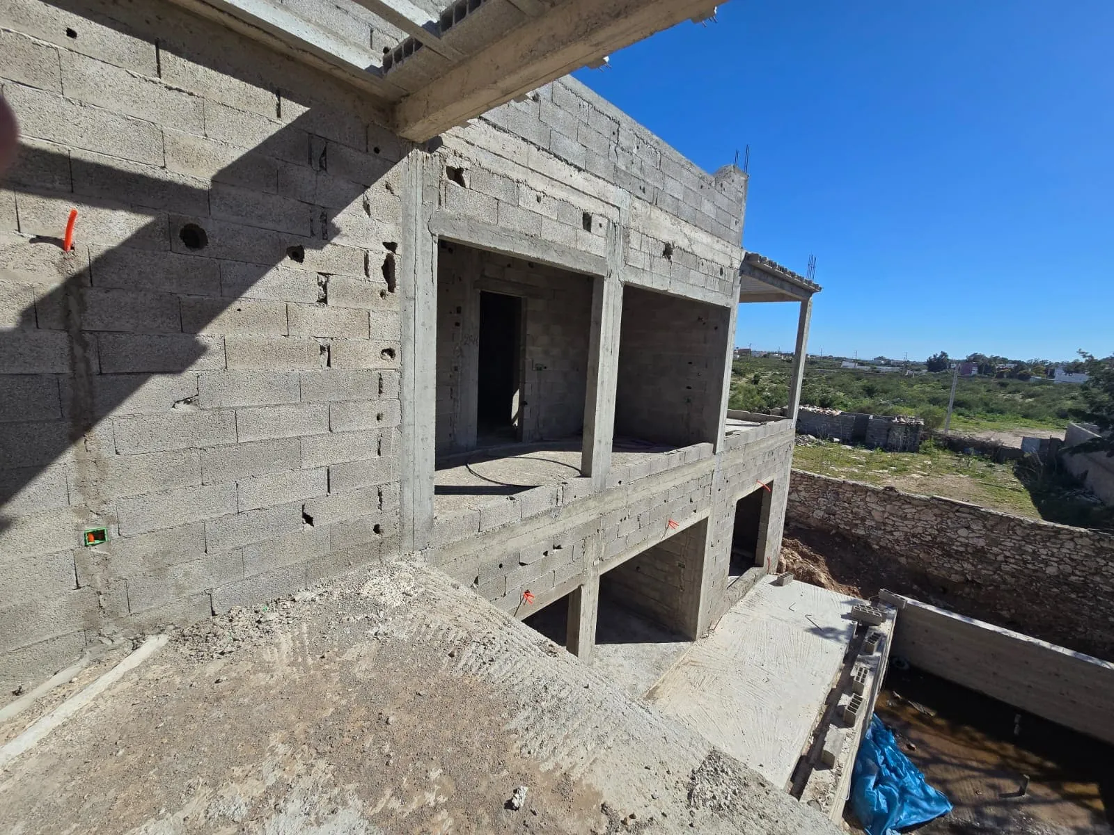 Ground floor layout area inside villa under construction Ghazoua