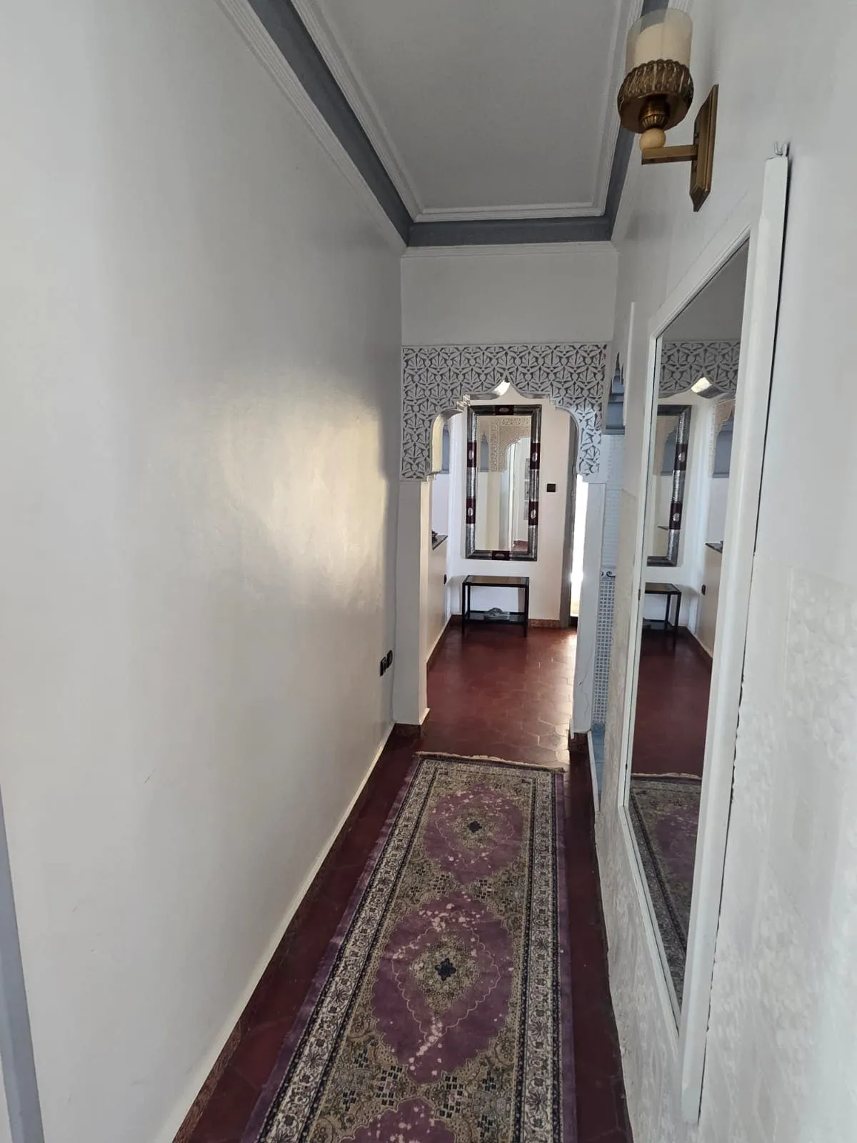 Hallway inside furnished apartment in Essaouira near the beach