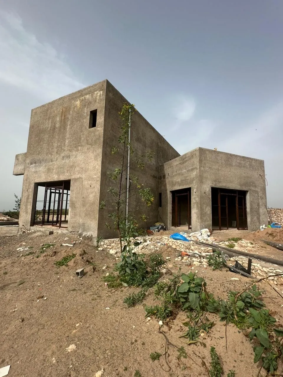 Swimming pool with ocean horizon view near Essaouira