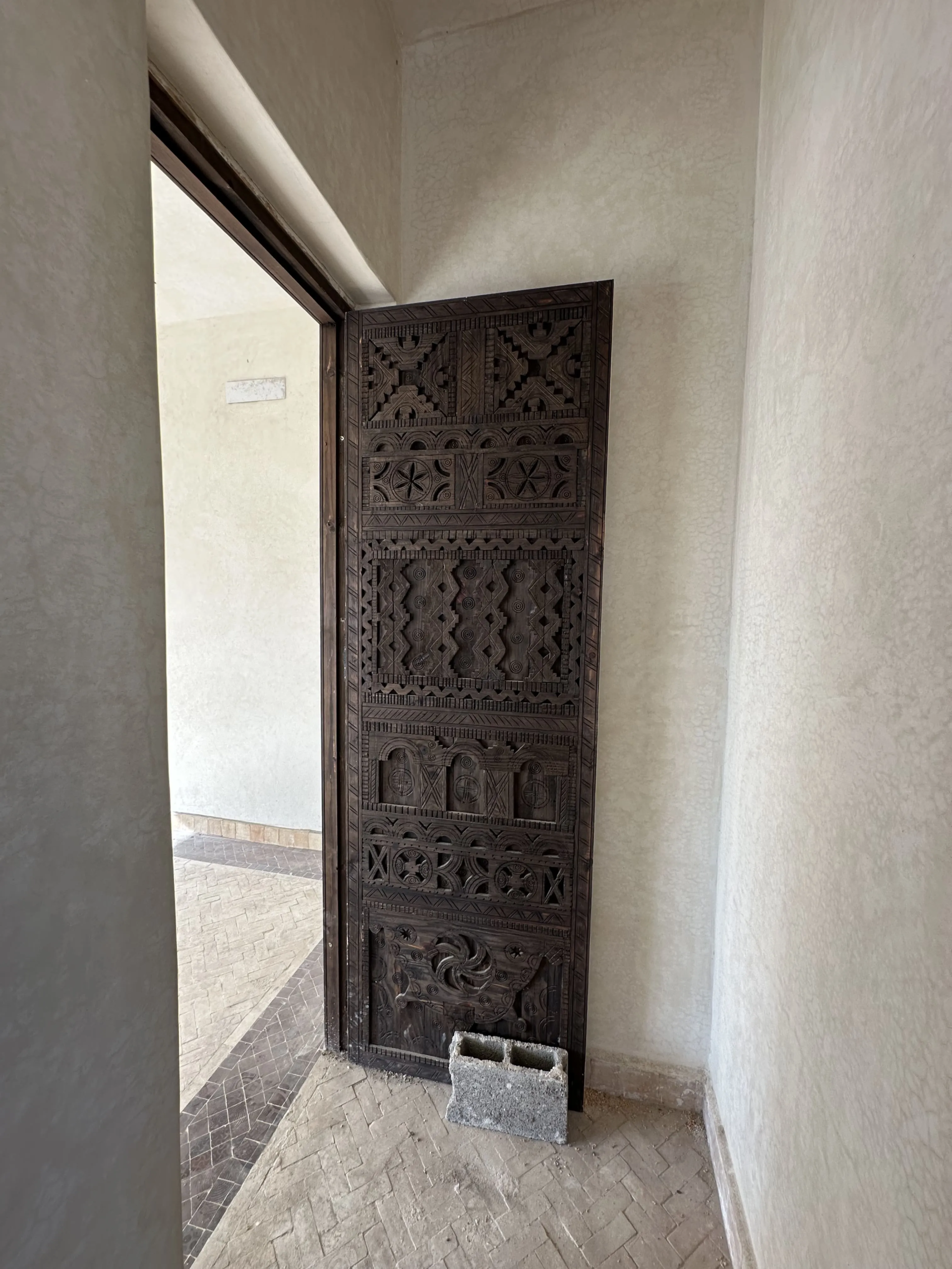 Bedroom doors and hallway area of the villa in Ghazoua