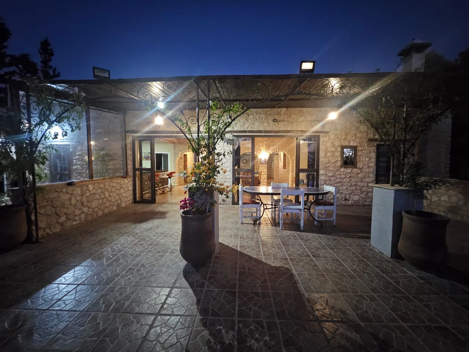 Stone villa exterior overlooking the garden near Sidi Kaouki